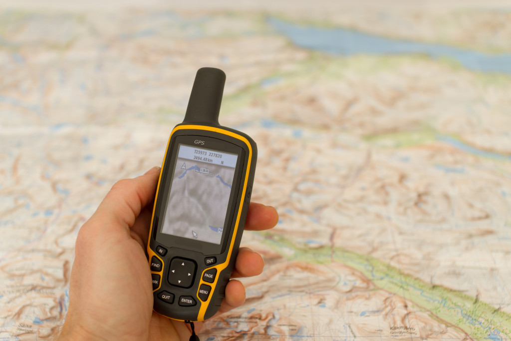 Hiking Tips - Hand held outdoor GPS and a map.